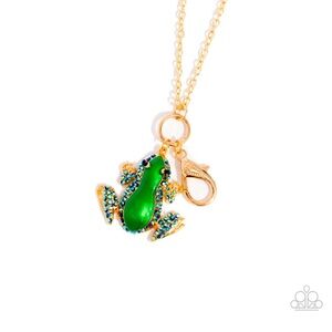 Green Frog Pendant Necklace